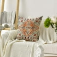 thumbnail image 6 of Boho Orange Throw Pillow Cover, 18 x 18 Inch Bohemia Ethnic Style Carpet Pattern Cushion Case for Sofa Couch, 6 of 6