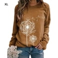thumbnail image 1 of Chemises à Manches Longues pour Femmes Sweat-Shirt à Col Rond à Imprimé Pissenlit Décontracté Quotidien Basic Fit, 1 of 3