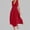 *Red, variant on ClodeEU Women's Sleeveless V Neck Wrap Waist Midi Dress,Casual Solid Color Flowy A-Line Summer Dress Beige,Women's Plus L