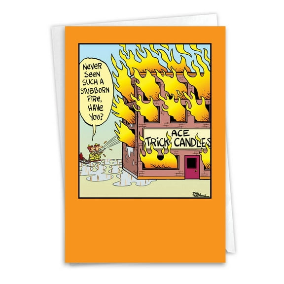 NobleWorks Funny Birthday Paper Card with 5 x 7 Inch Envelope (1 Card) Bday Trick Candles C6067BDG