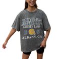 thumbnail image 2 of Women's Gameday Couture Grey Albany State Golden Rams Oversized Snow Wash T-Shirt, 2 of 5