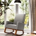thumbnail image 3 of Topbuy Upholstered Armchair Rocking Chair High Back for Living Room Gray, 3 of 7