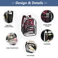 thumbnail image 5 of PVC Transparent Backpacks Clear Backpack for Travel and Outings Black and Red Leopard Print, 5 of 7