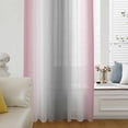 thumbnail image 6 of Pink Grey Sheer Curtains 54 Inches Long, Gray Farmhouse Modern Rustic Light Filering Curtains, Breathable Simi Curtain Privacy Drapes for Kitchen Bathroom Nursery Lightweight Small Window Treatment, 6 of 9