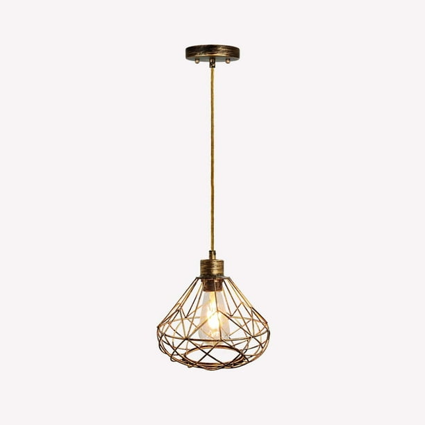Lámpara de metal rústico, sin bombillas, lámpara colgante de altura ajustable, jaula de luz, lámpara de araña para restaurante, fiesta, , 2m