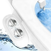 Atzeste Ultra-Slim Bidet, Dual Nozzle Self-Cleaning, Non-Electric Bidet for Toilet Seat Attachment, Adjustable Water Pressure, Rear Feminine Wash Fresh Water Sprayer, Stainless Steel Inlet Badays