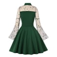 thumbnail image 2 of ZAXARRA Robe Longue Évasée à Manches Longues en Maille Brodée de Fleurs pour Femmes Mode Automne Décontractée Midi, 2 of 9