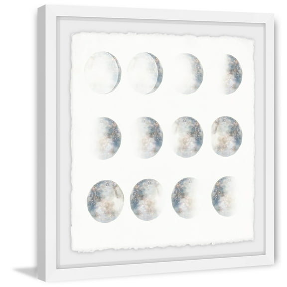Moon Phase Framed Painting Art Print, 18.00" x 1.50"