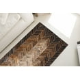 thumbnail image 5 of Premium Cowhide Patchwork Rug – Herringbone Chevron Design - Patchwork Runner Rug, 5 of 6