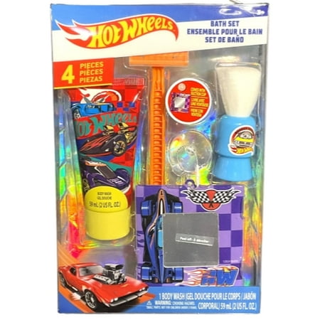 Hot Wheels Fake Shaving Kit, Body Wash, Fake Razor, Mirror, Shaving Brush - Bath Set