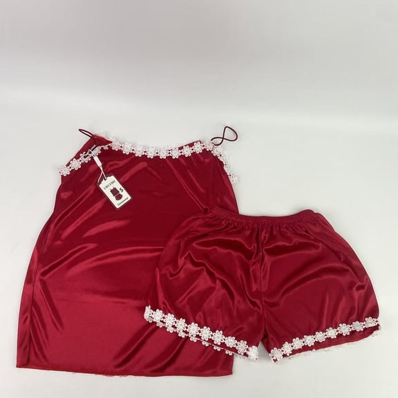 LWLYBH Sleepwear,Women Cami Pajama Set Modal Sleepwear Lace Trim Short PJ Set with Shorts（S）