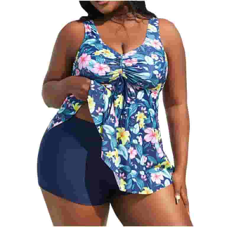 Aboser Plus Size Swimsuit for Women Two Piece Floral Swim Aboser Plus Size Swimsuit for Women Two Piece Floral Swim