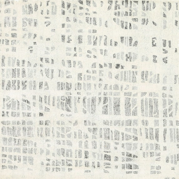 Ahgly Company Indoor Square Contemporary Soft Ivory Beige Solid Area Rugs, 8' Square