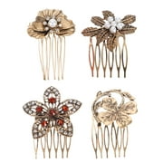 Hair Comb Combs Fancy Accessories Decorative French Side Rhinestone Clips Accessory Flower Bridal Pearl