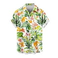 thumbnail image 5 of Wyobmus Hawaiian Shirt for Men Oversized Summer Beach Short Sleeve Lapeled Shirts Casual Button Down Tropical Beach Shirt S-5Xl G-Yellow, 5 of 5