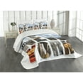 thumbnail image 3 of Ambesonne United States Quilted Bedspread Set 3 Pcs, New York Collage, Queen Size, Multicolor, 3 of 5