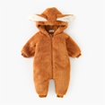 thumbnail image 2 of Annhoo Infant Baby Zip up Hooded Rompers Winter Fleece Long Sleeve Warm Jumpsuits Newborn Cute Lounge Clothes Homewear, 2 of 9