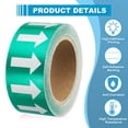 thumbnail image 3 of Uxcell Directional Pipe Flow Arrow Adhesive Tape 2"x65' Pipe Identification Marking Labels White/Green, 3 of 6