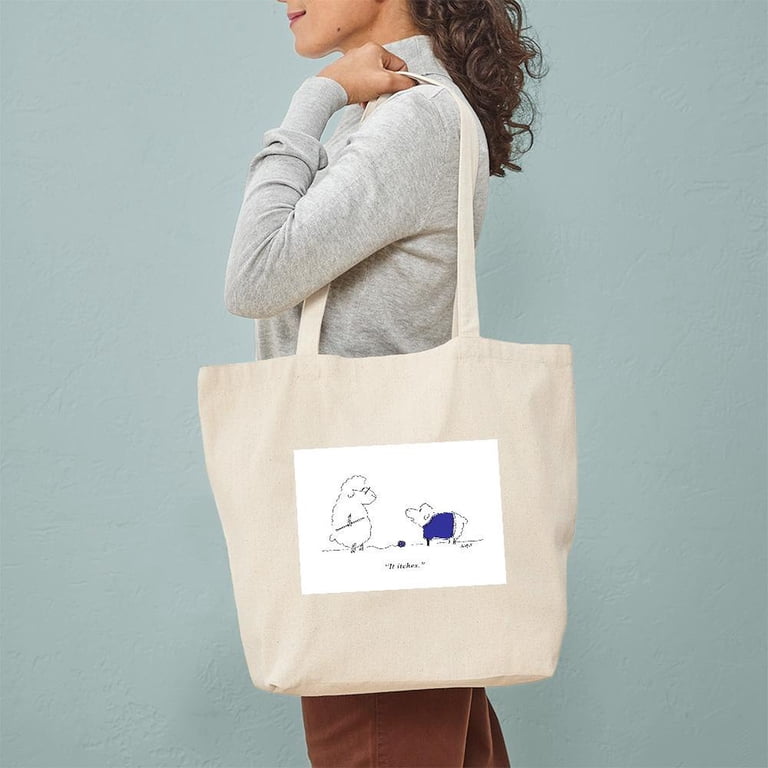 CafePress - Itchy Lamb Knitting Tote Bag - Unisex Canvas Tote Bag