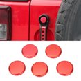 thumbnail image 4 of 5pcs Door Handle Exterior Push Button Cover Trim Fit for Jeep Wrangler 2007-2017Red, 4 of 5