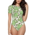 thumbnail image 1 of Balery Cute Frog Body de cuello redondo de manga corta para mujer Tops de manga corta Tops básicos-Large, 1 of 7