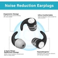 thumbnail image 3 of Tapones para los oídos para dormir con cancelación de ruido, tapones para los oídos de silicona suave que bloquean el sonido, tapones para los oídos reutilizables y lavables para dormir, tra, 3 of 4