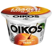 Oikos Dannon Core Peach Blended Nonfat Greek Yogurt, 5.3 Ounce Cup -- 12 per case