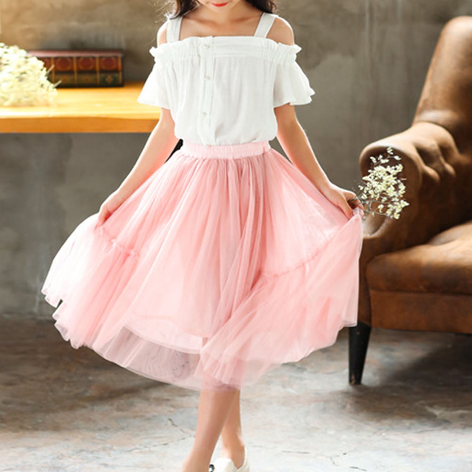 Girls Dress Flat Shoes Dresses for Girls 5-6 Years Old Youth Size
