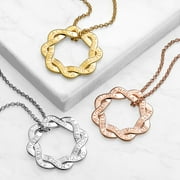 Personalized Planet Interlocking Circles Engraved Names Necklace ,Women's
