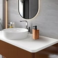 thumbnail image 2 of Wooden Lotion Jar with Pump, Storage Jar for Bathroom, Square Design Shower Gel Jar, Kitchen Hand Soap Jar, Black Plastic Pump, 2 of 5