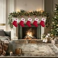 thumbnail image 6 of Moocorvic 26 Initials Red Knit Christmas Stockings for Fireplace, Christmas Tree Decorations(M), 6 of 9