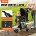 thumbnail image 2 of Cochecito para mascotas VEVOR para perros y gatos de hasta 16 kg con almacenamiento, 2 of 9