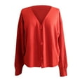 thumbnail image 2 of MRULIC cardigan for women Women's Knitwear Single-breasted Soild Women's Cardigan Women's Cardigan Red + L, 2 of 4