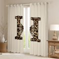 thumbnail image 2 of Erosebridal Teens Adults H Personalized Initial Blackout Curtains Set of 2 (52x84 Each),Leopard Print Bow Knot Window Curtains For Girls Boys, 2 of 6
