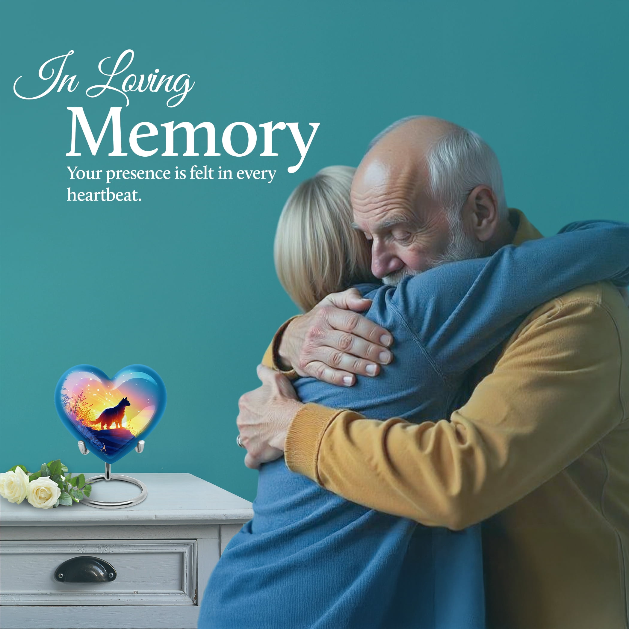 SABURIAL Cat Funeral Urns for Male & Female - Memorial Ashes for Adult - 3 Inch - Pack of 1 - Cremation Burial Urns - Human Remains Urn - Keepsakes Urn for Ashes