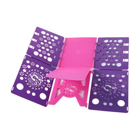 HEYMKGO Robust Plastic T-Shirt Folding Board - Fast & Easy Clothes Organizer for Adults & Kids|Save Time & Space|Version 3 Shirt Folder|Stylish Pink & Purple Design|Suitable for Home,Travel
