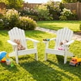 thumbnail image 2 of Gymax Chaise Adirondack pour Enfants Chaise d'Extérieur pour Enfants avec Dossier Haut Incliné Blanc, 2 of 9