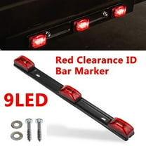 Ryhampaper 9 LED 3 Red Trailer Light Bar 12V Clearance Marker ID Truck Rear Tail Lightbar Waterproof Brake Light