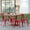 Brown Top/Red Frame, variant on Emma + Oliver Indoor/Outdoor Dining Table with Umbrella Hole, 30" x 60" Rectangular All Weather Brown Poly Resin Top and Red Steel Base