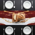 thumbnail image 3 of Red Marble Table Runner 13x36 Inch Gold Foil Modern Abstract Minimalist Art Table Runner Non-Slip Dresser Scarves for Holiday Decorations, Party, Dinner and Gatherings, 1 Pack, 3 of 8