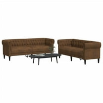 vidaXL 2 Piece Sofa Set Brown Fabric