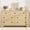 7 Drawers-Wood color, variant on Kicctian 55" Wide Wooden Dresser with 8 Deep Drawers, Metal Knobs, Ample Storage for Bedroom, Living Room, Hallway - Walnut Color
