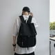 thumbnail image 2 of Mochila Sólida para Estudiantes Mochila Con Cordón Mochila para A La (negro), 2 of 7