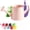 Pink, variant on White Metal Watering Can Outdoor, White Watering Can, 1L Vintage Tin Sprinkler Kettle with Long Spout, Gardening Irrigation Tool for Indoor Plants Flowers
