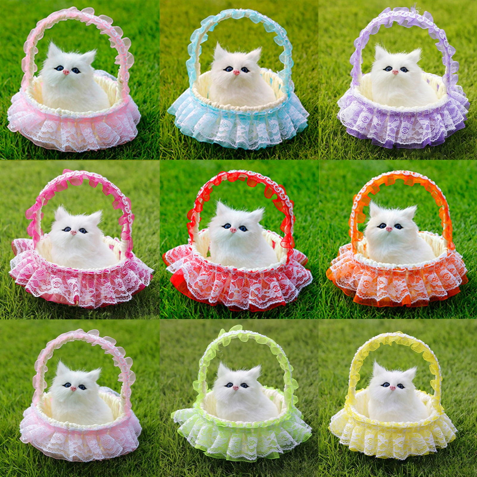 HYDa Simulation Cat Model Vivid Sounding Kitten Doll Lovely Miniature Figurine Decoration Faux