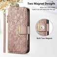 thumbnail image 5 of Dteck Crossbody Wallet Case for iPhone 12 Pro / 12 6.1" with Card Holder, Soft Embossing PU Leather Magnetic Closure Strap Zipper Pocket Phone Case Fit for iPhone 12 Pro / 12 6.1",Rosegold, 5 of 7