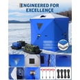 thumbnail image 3 of TEQIN Instant Pop Up Ice Fishing Shelter, 60-Second Setup, Fully Insulated Windproof 1000d Oxford Fabric, Portable Hub Tent With Anchors For 6-8 Person, Ropes & Carry Bag, 3 of 5