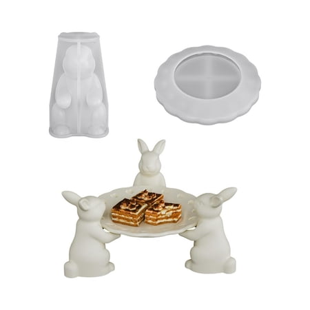 Osdhezcn Rabbit Figurines Silicone Mold Silicone Texture for Handmade Ornaments Holiday