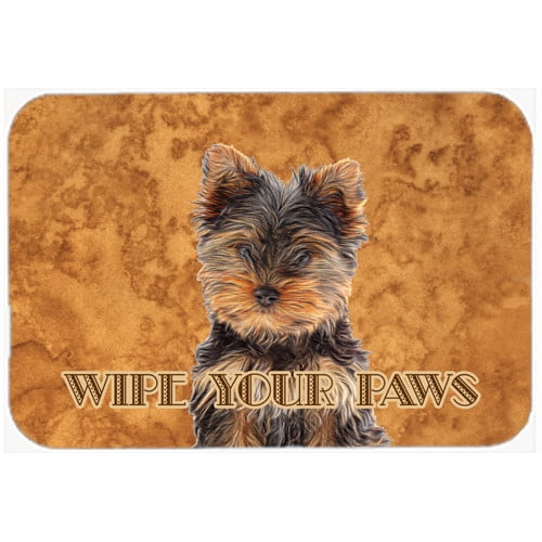 Caroline S Treasures Yorkie Puppy Yorkshire Terrier Wipe Your Paws Kitchen Bath Mat Walmart Com Walmart Com