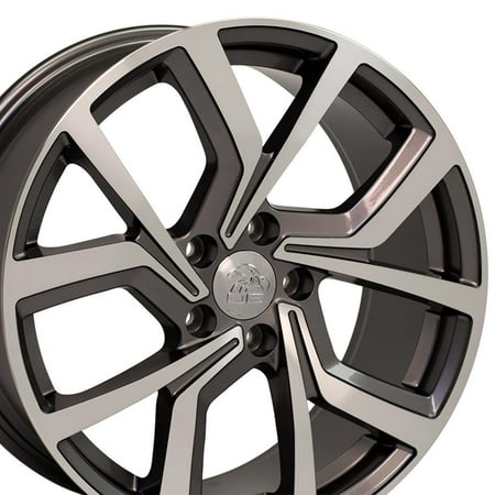 - 18x8 Wheel Fits Volkswagen - GTI Style Gunmetal Mach'd Rim - Offset 42mm - SET
